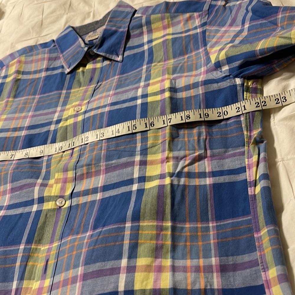 J Crew Blue Plaid Long Sleeve Button Front Shirt - Picture 5 of 6